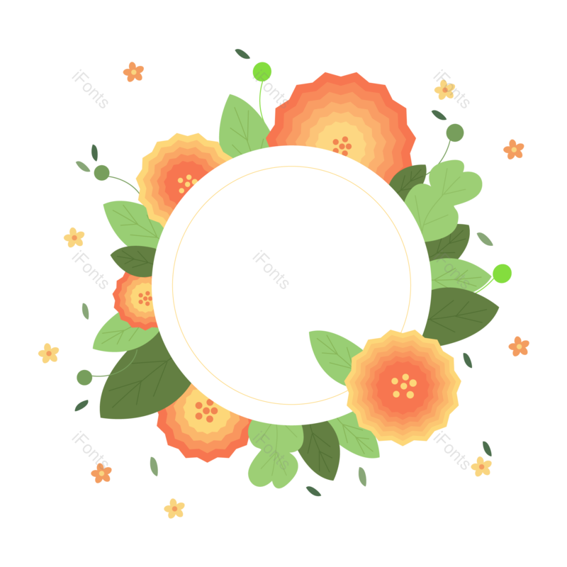 边框图片,花朵边框元素,春季PNG,扁平免抠素材